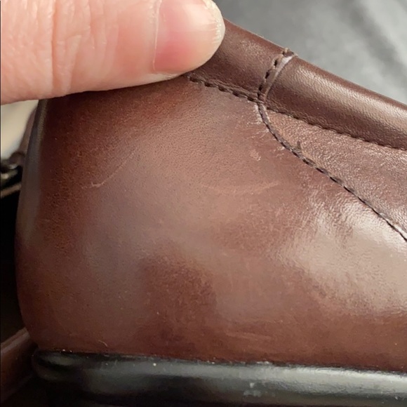 Brown clarks clog style bootie w/ zipper size 9.5 - Picture 9 of 10